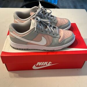 W NIKE DUNK LOW - 7.5 - PINK OXFORD/WHITE - WORN 3/5 TIMES